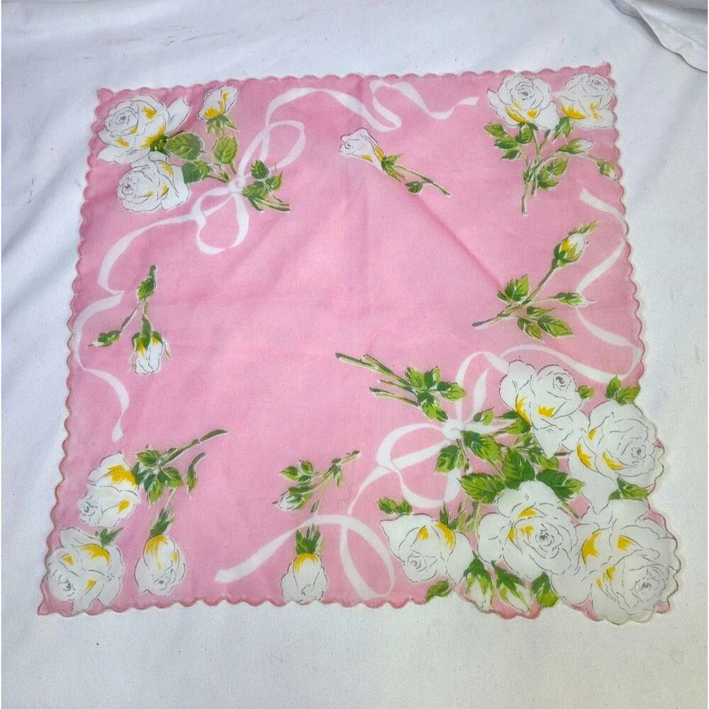 3 Vintage Lot  Switzerland Embroidered Hankies Handkerchiefs Wedding 13